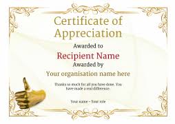 Certificate Of Appreciation And Thank You Free And Simple To Use