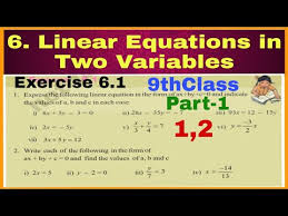 9thclass Linear Equations In Two
