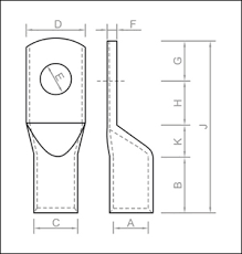 Copper Compression Cable Lugs Heavy Duty Battery Terminals