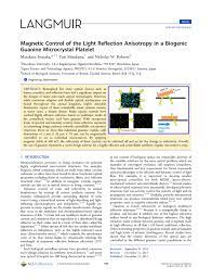 PDF) Magnetic control of the light reflection anisotropy in a biogenic  micro-guanine crystal platelet