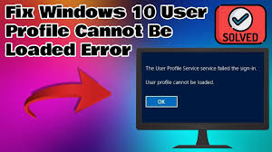 how to fix user profile cannot be