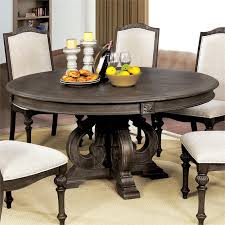 Each of our rustic farmhouse dining tables is individually crafted from the highest quality french oak to suit your space and the demands of your family. Furniture Of America Clyde Round Rustic Natural Tone Wood Pedestal Dining Table Idf 3150rt