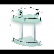 X Round E Double Corner Glass Shelf