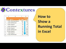 running total on excel worksheet