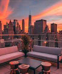 Rooftop View In Nyc City New