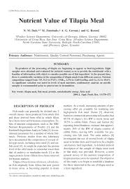pdf nutrient value of tilapia meal