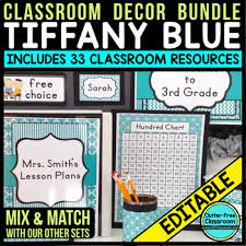 Tiffany Blue Classroom Decor Editable