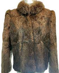 Vintage Brown Genuine Rabbit Fur Jacket