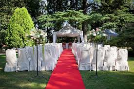 red carpet before a wedding stock photo