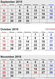 Monthly Calendar Template September 2015 Magdalene Project Org