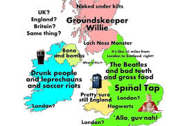 Does england or scotland border ireland? The Definitive Stereotype Map Of England According To Americans