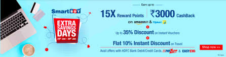 The offer will not be applicable on items that were already in the users cart (added during a previous session) but need to be added post landing from the hdfc bank smartbuy platform only. Hdfc Smartbuy Extra Savings Days Sale Till January 31 Offers Upto 15x Points On Amazon And 10 Travel Discount Live From A Lounge