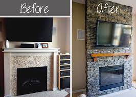 Diy Stacked Stone Fireplace