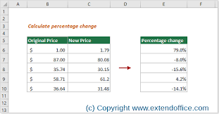how to calculate percentage change or
