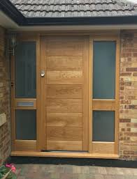 Solid Oak Timber Front Door With Side