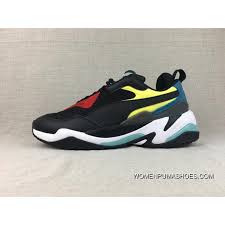 Free Shipping Puma Thunder Spectra Retro Match Dad Sneakers Clunky Sneaker Dad Shoes Black And Red Couple Running Shoes 367516 01 Size