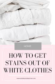 removing stains from white clothes
