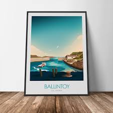 Ballintoy Irish Travel Poster Northern