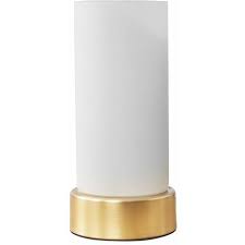 matt gold touch table lamp with glass