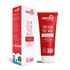 clensta skin glow face wash with red