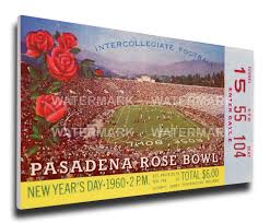 1960 Rose Bowl Canvas Mega Ticket Washington Huskies