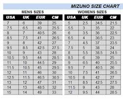Mizuno Footwear Size Chart Welcome To Buy