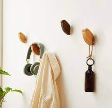 Walnut Wood Decorative Wall Hooks Coat