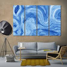blue abstract painting wall art ideas