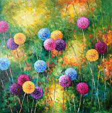 Dandelion Flowers Oil Painting Extra