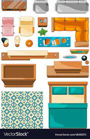 diffe icons of furniture top view