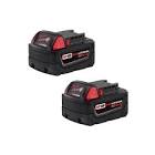 M18 18V Lithium-Ion Extended Capacity (XC) 5.0 Ah REDLITHIUM Battery (2 Pack)  Milwaukee Tool
