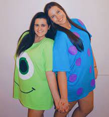 Awesome diy halloween costumes and makeup tutorials for women. Diy Mike And Sully Halloween Costume Sully Halloween Costume Halloween Costumes For Teens Girls Cute Halloween Costumes