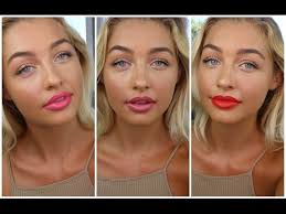 summer makeup look w 3 lip options