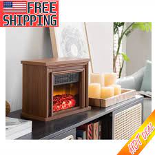 Wood Desktop Electric Fireplace Heater
