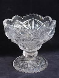 Pressed Cut Glass Bowls Nappy Dishes