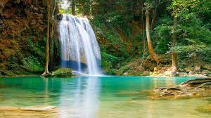 nature falls pool with turquoise green