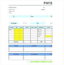 Excel Pay Stub Template Payment Stub Template Great Pay Stub