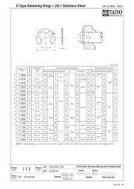 E Retainer Ring E Ring Jis Standard Stainless Steel