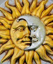 Sun Moon Face Wall Plaque From Venice