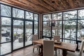 contemporary cabin dining room with