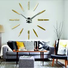 Large Wall Clock With 3d Mirror Sticker