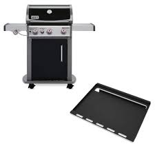weber spirit e 330 liquid propane gas grill combo with full size griddle black