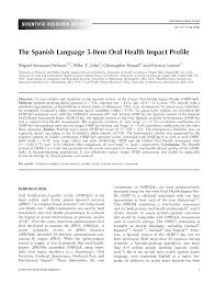 Each are available in english and spanish and available as pdfs for download. Pdf The Spanish Language 5 Item Oral Health Impact Profile