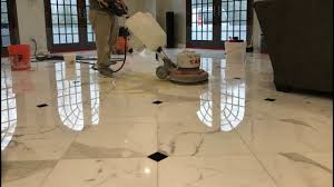 polished calacatta gold marble floor in