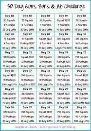 1 Month Workout Challenge At Home