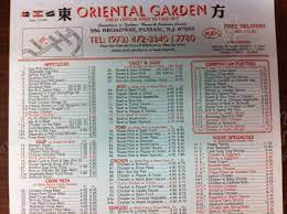 menu at oriental garden restaurant paic