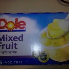 dole mixed fruit cups and nutrition facts