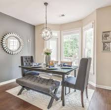 Todays hottest gray finish with black burnished edges trestle dining with 2 end extension leaves. 18 Gray Dining Room Design Ideas