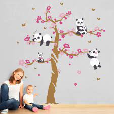 panda tree wall sticker cute nursery