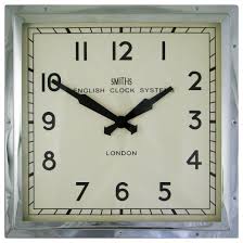 smiths square wall clock chrome wall